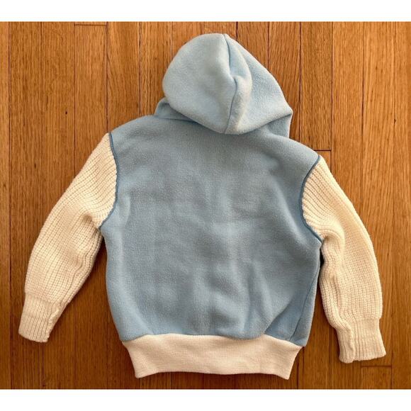 Vintage Baby Varsity Jacket Sweater Blue Bears Balloons Snaps Hooded 18 mo - Picture 3 of 7